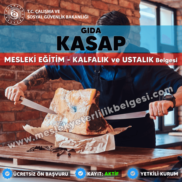 Kasap mesleği için Mesleki Eğitim Kalfalık ve Ustalık Belgesi Kursu